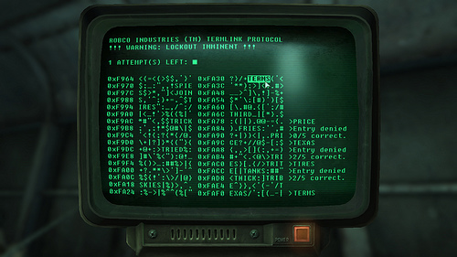 Hacking Terminals Fallout 4 Screenshot