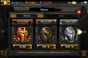 Heroes of Dragon Age Store bronze silver gold packs buy 
