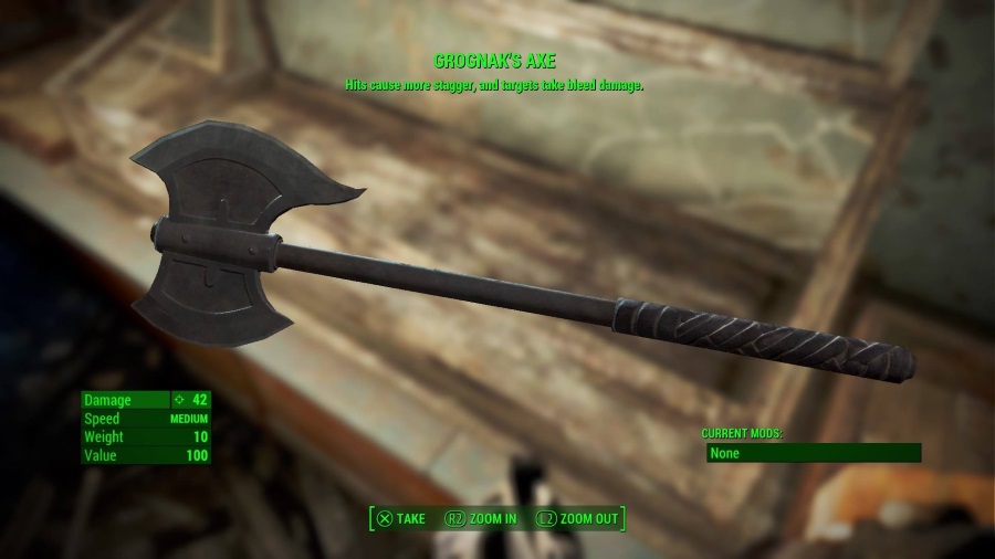 Grognaks Axe Fallout 4 Melee Weapon