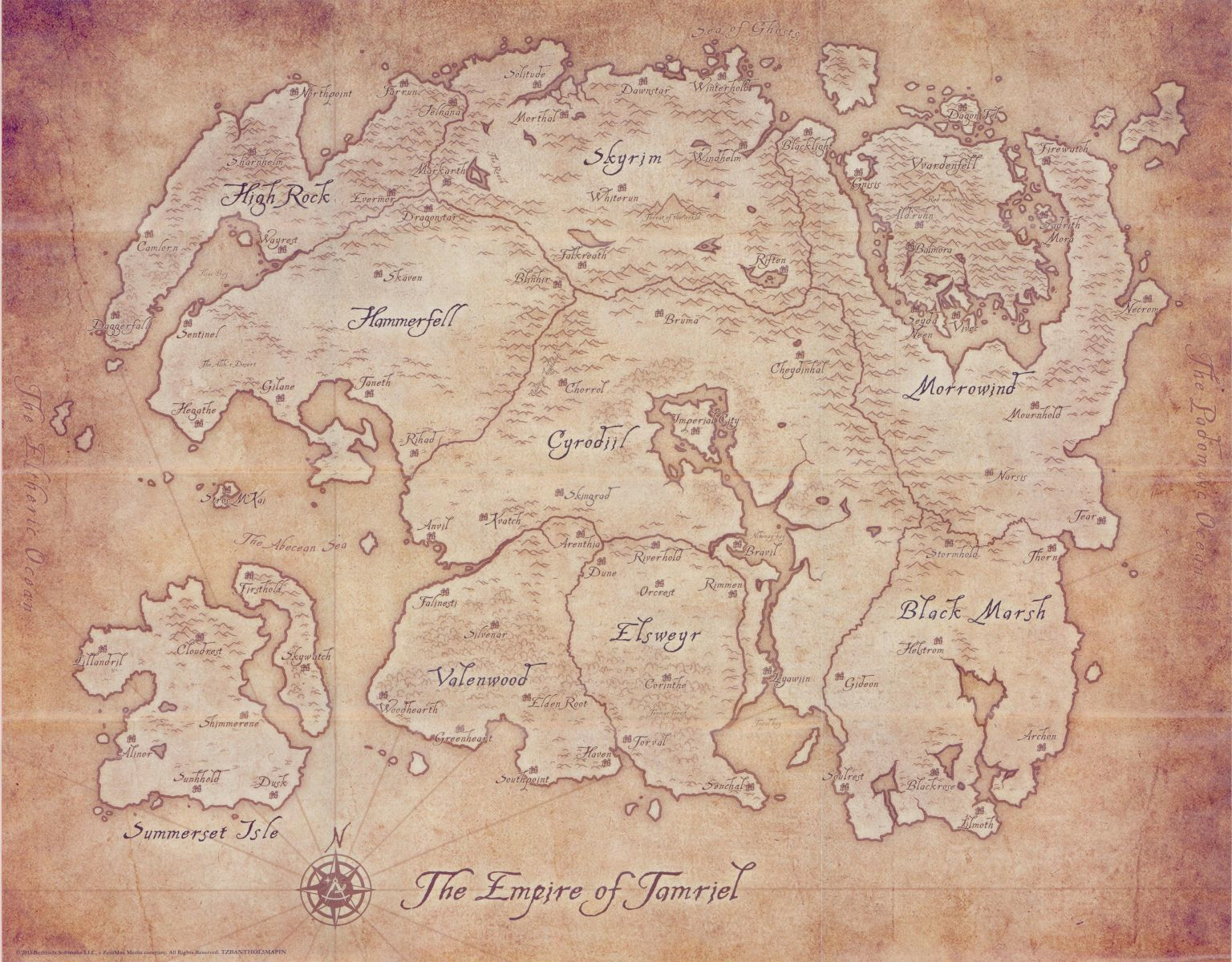 elder scrolls tamriel map