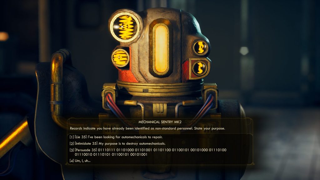 The Outer Worlds Dialog Skills
