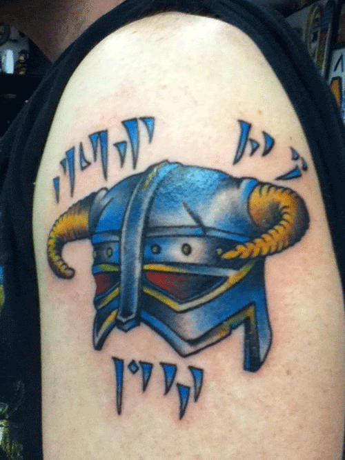skyrim tattoos dragonborn helm blue