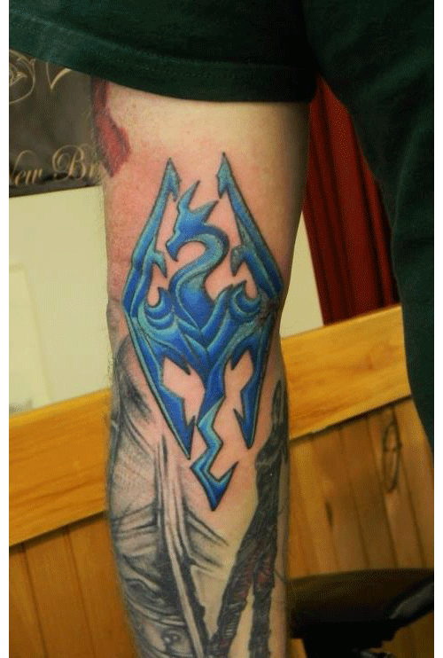 skyrim tattoos logo blue