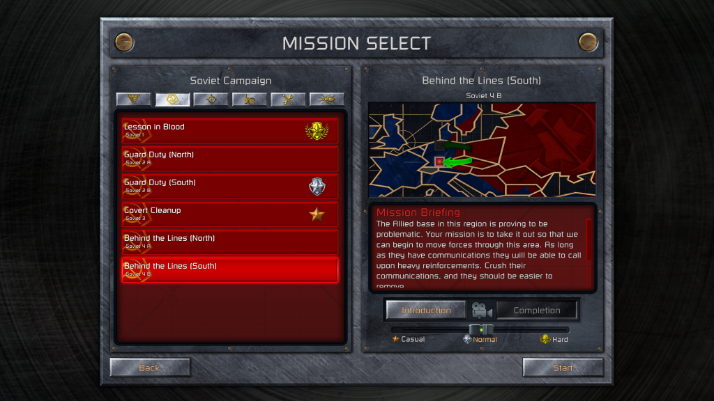 Mission Selection Ra