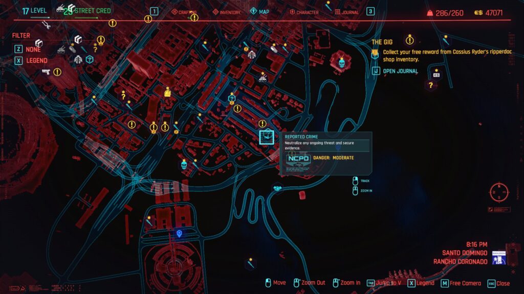 Manzanita Street Reported Crime Welcome to Night City Cyberpunk 2077