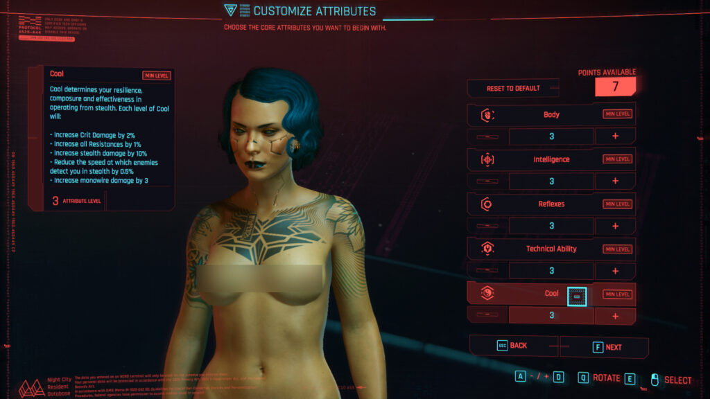 Cyberpunk 2077 Character Attributes Starting Attributes Character Creation