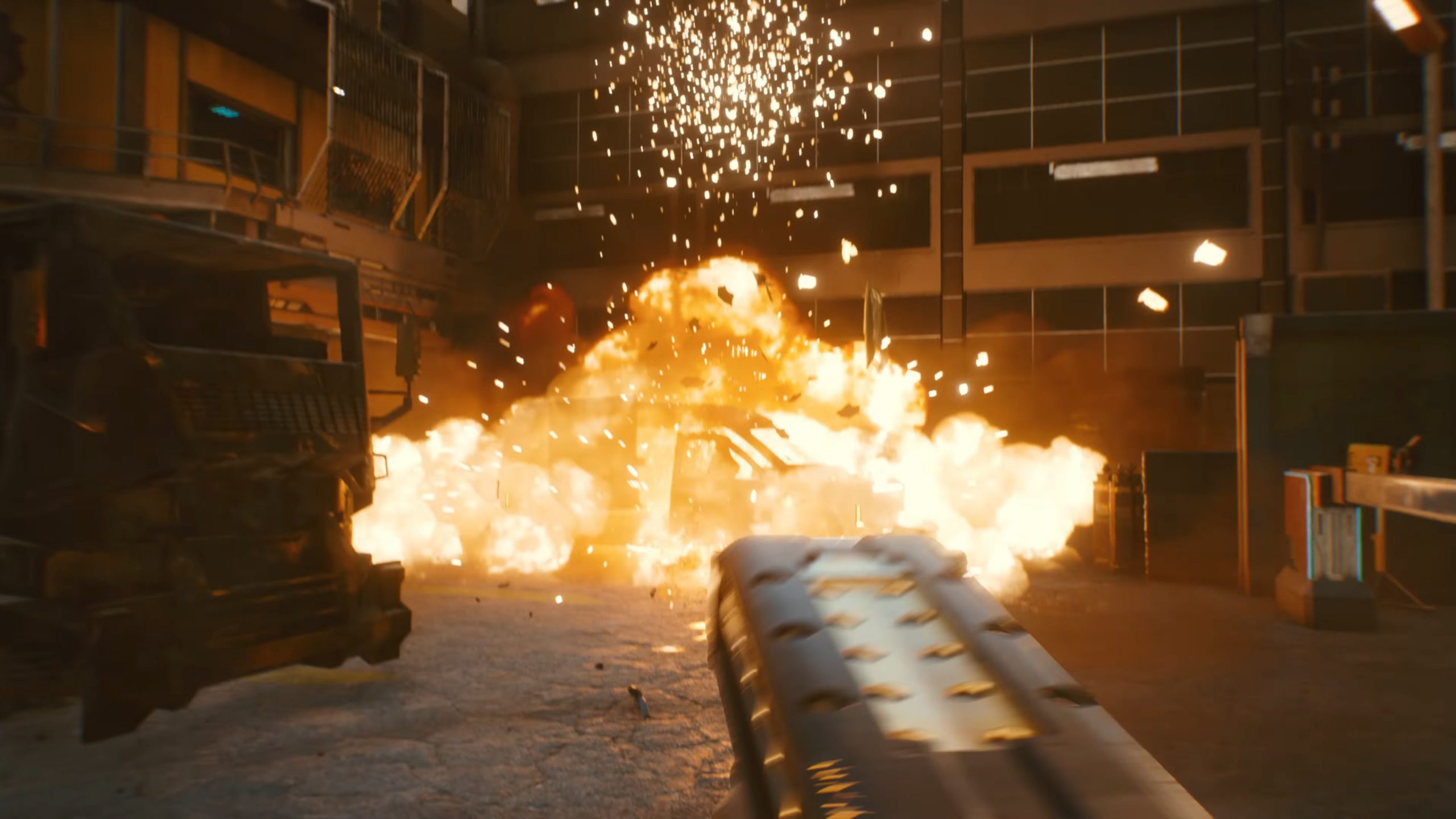 Cyberpunk 2077 Explosive Gun Shot Car Blown Up