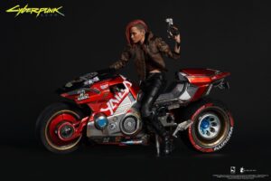 Cyberpunk 2077 Figurine Female V On Motorcycle