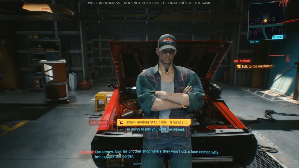 Cyberpunk 2077 Interacting With The Mechanic In Dialogue Actions