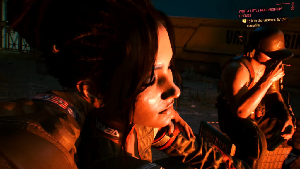 Cyberpunk 2077 Romance Guide Panam Romance Scooching By The Fire Embrace