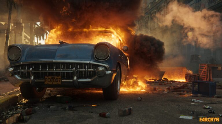 Far Cry 6 Burning Car Screenshot