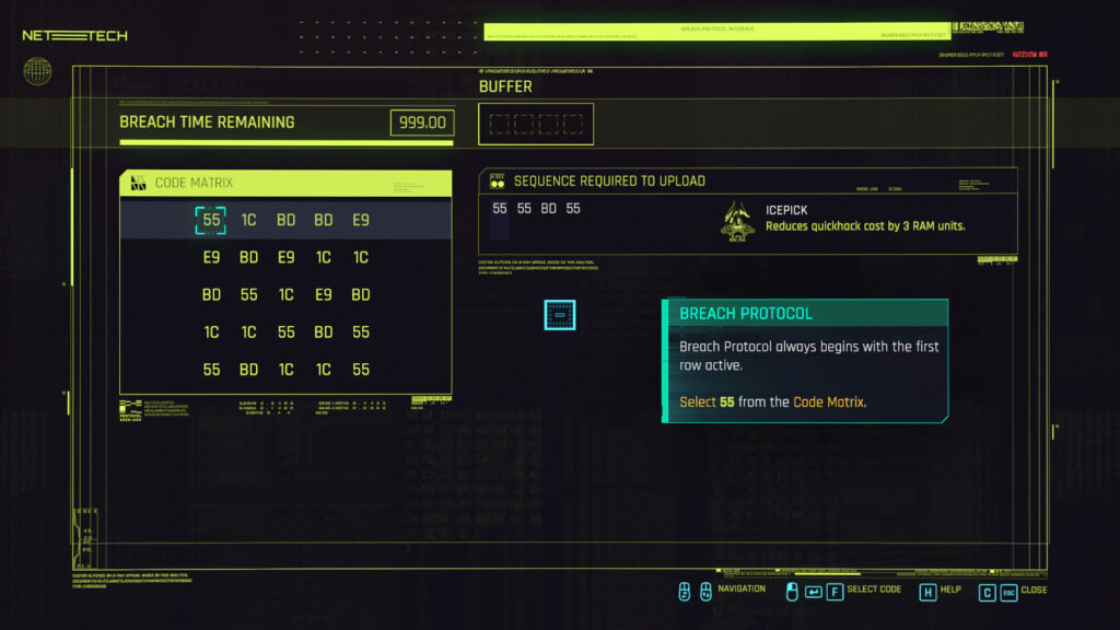 cyberpunk 2077 hacking guide breach protocol mini game step 2