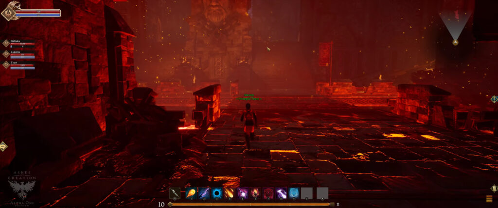 ashes of creation map size open world dungeons lava