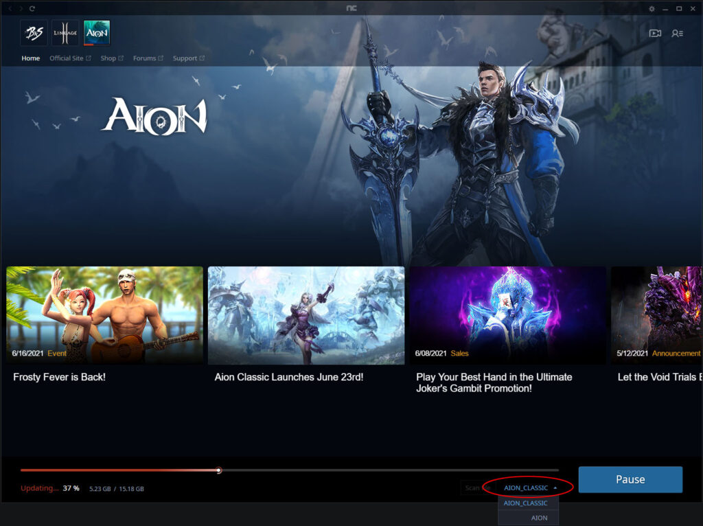 aion classic launcher