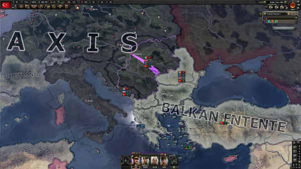 The new Balkan Faction versus The Axis in Hearts of Iron IV