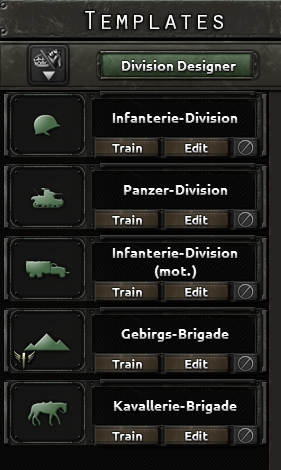 The Template Screen in Hearts of Iron IV