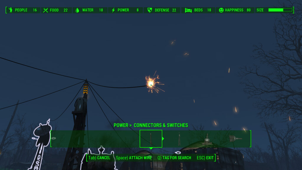 fallout 4 settlement power wiring device to generator direct wiring