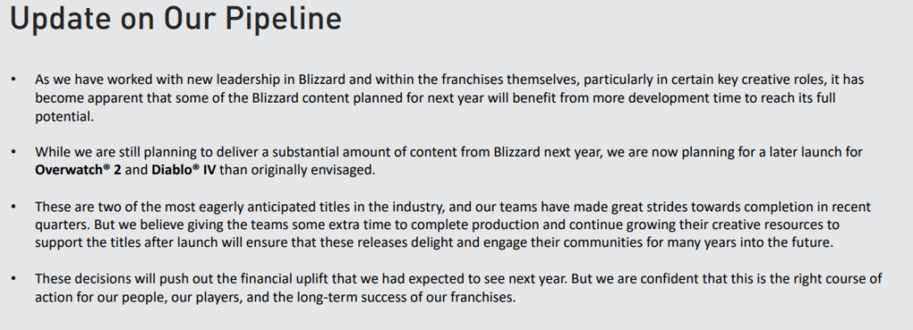 diablo iv overwatch 2 postponed is blizzard in trouble 2022 release date