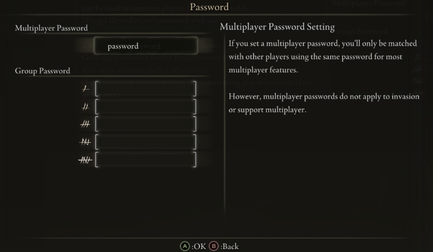 multiplayer menu elden ring passwords