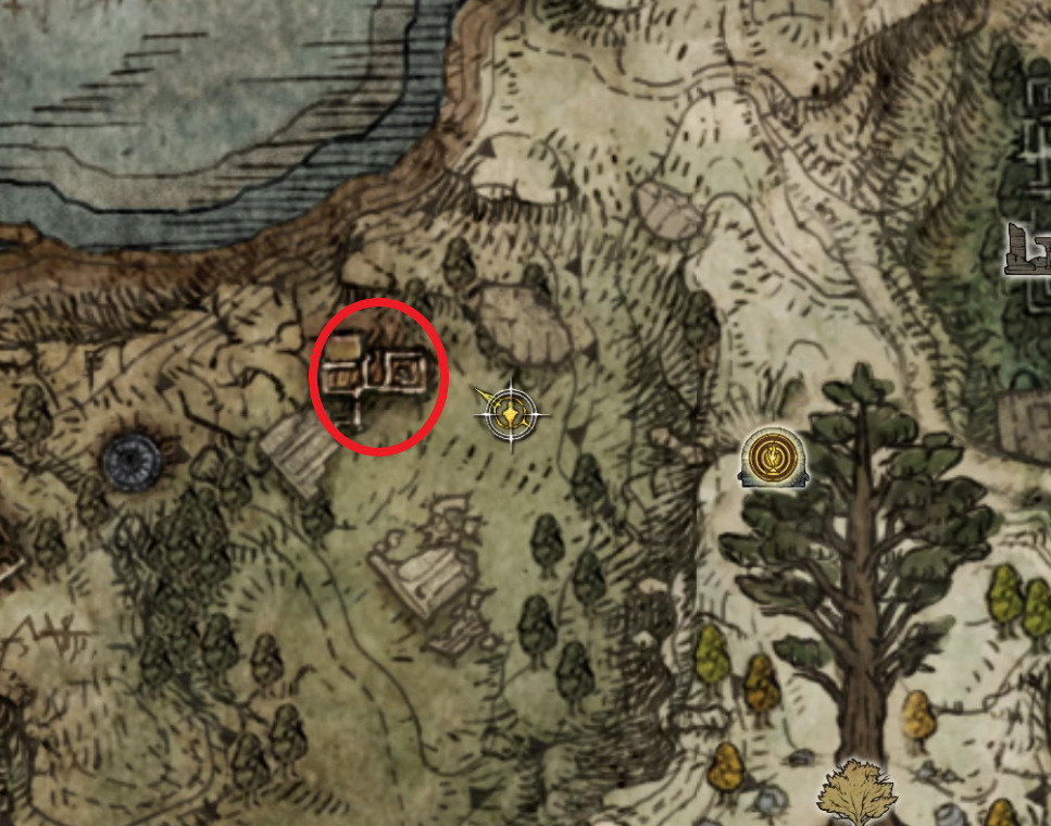 weeping peninsula tombsward ruins map location elden ring