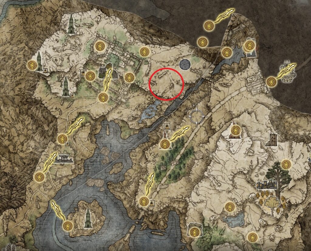albinauric ashes location map elden ring