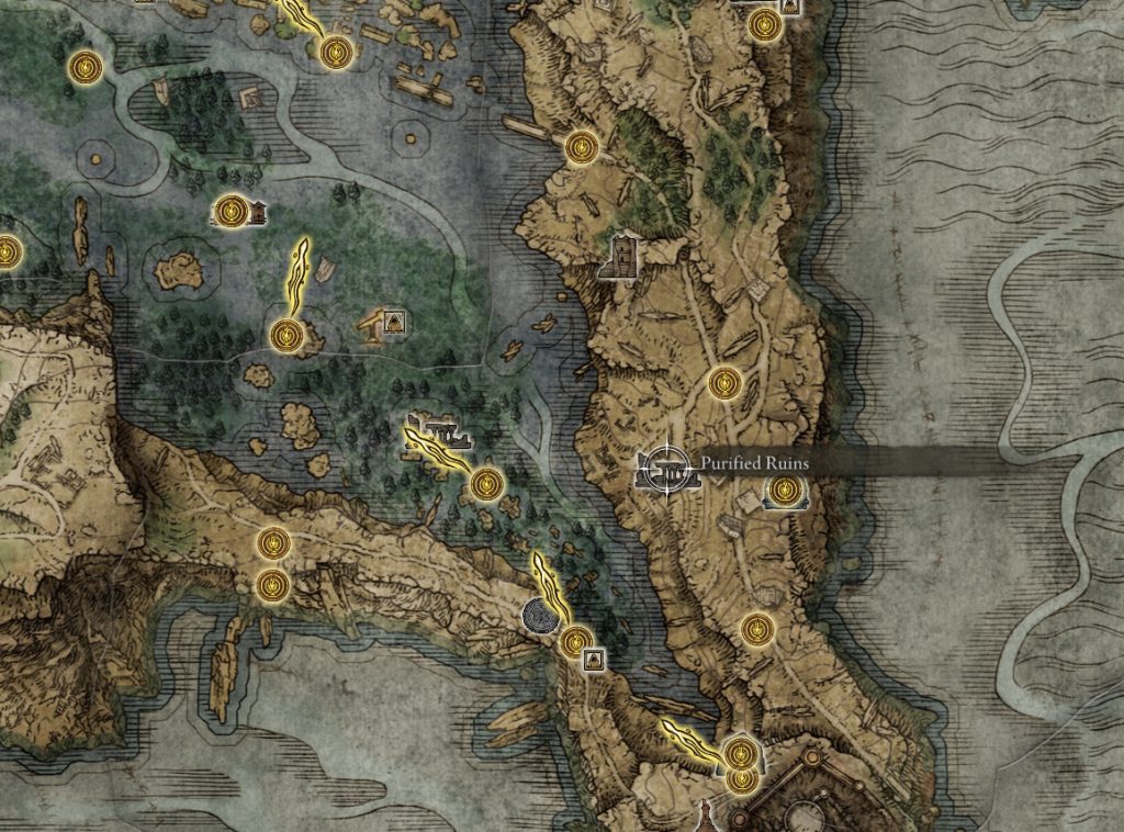 map purified ruins liurnia of the lakes elden ring