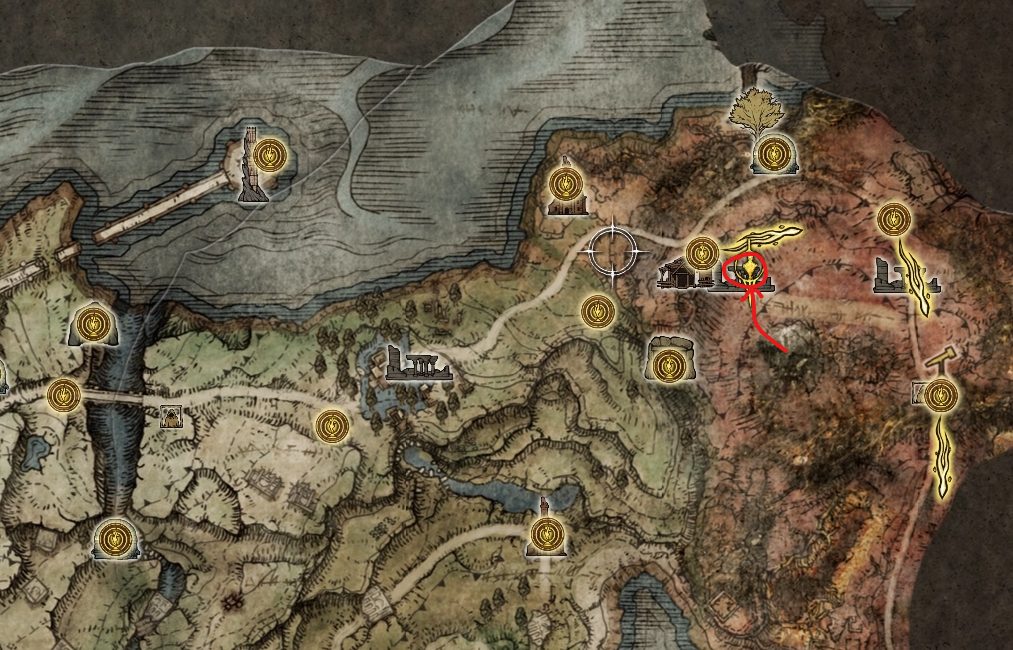 caelid forsaken ruins map location elden ring