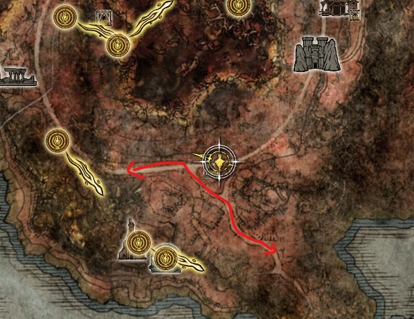 caelid night's cavalry location map elden ring