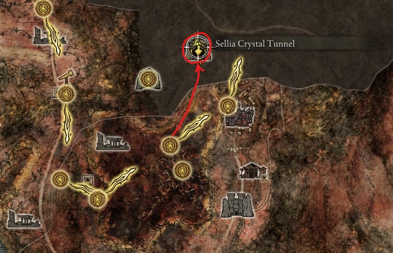 path to sellia crystal tunnel caelid elden ring