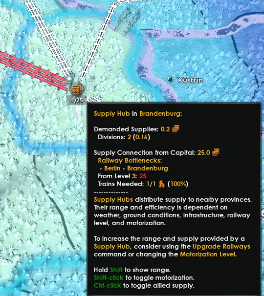 An example of a supply node in Brandenburg in Hearts of Iron IV.