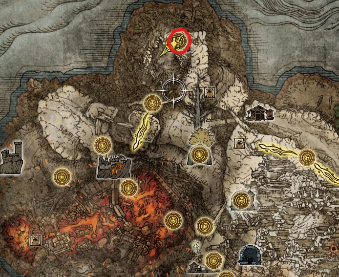 volcano cave dungeon location map elden ring