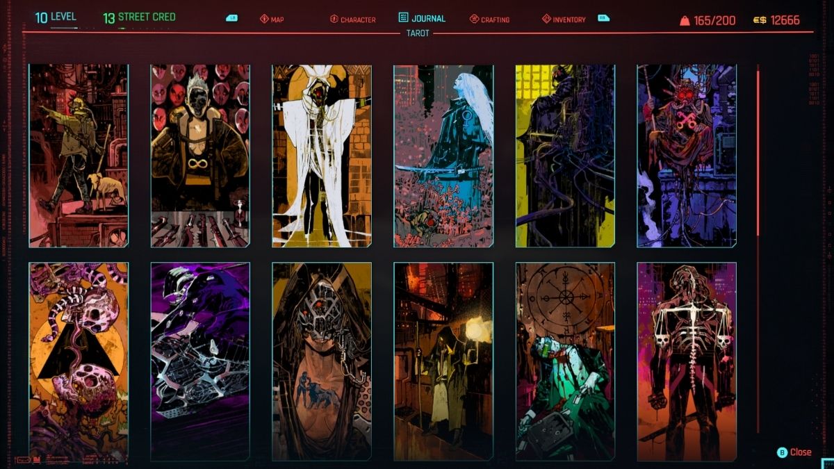 cyberpunk 2077 tarot cards
