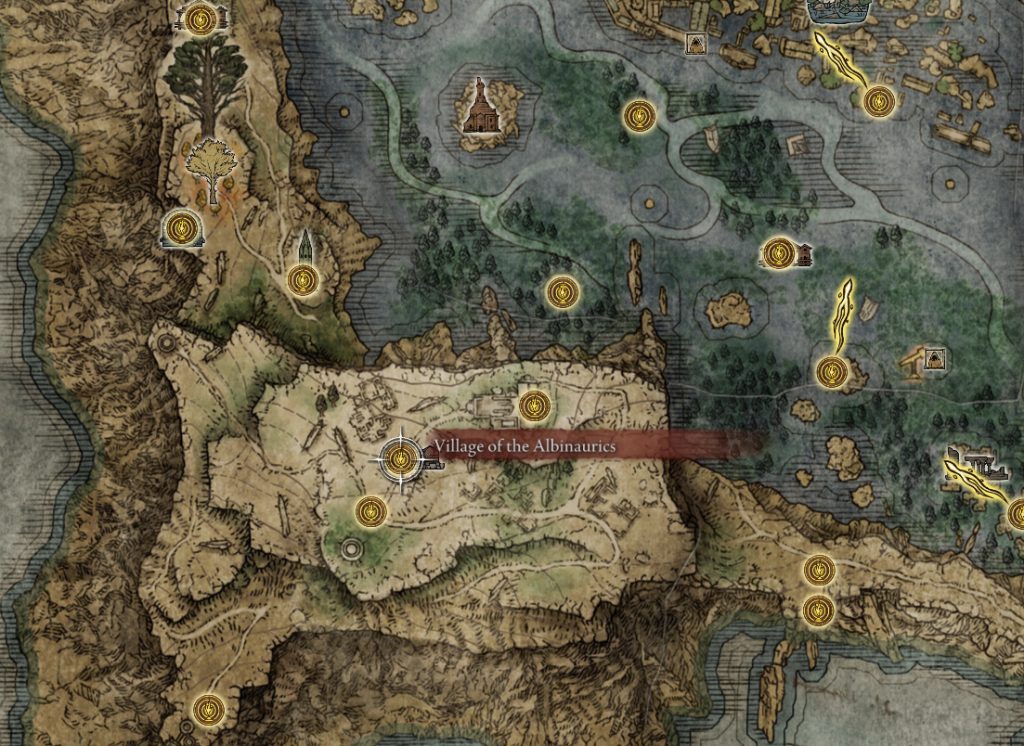 map village of the albinaurics site of grace elden ring