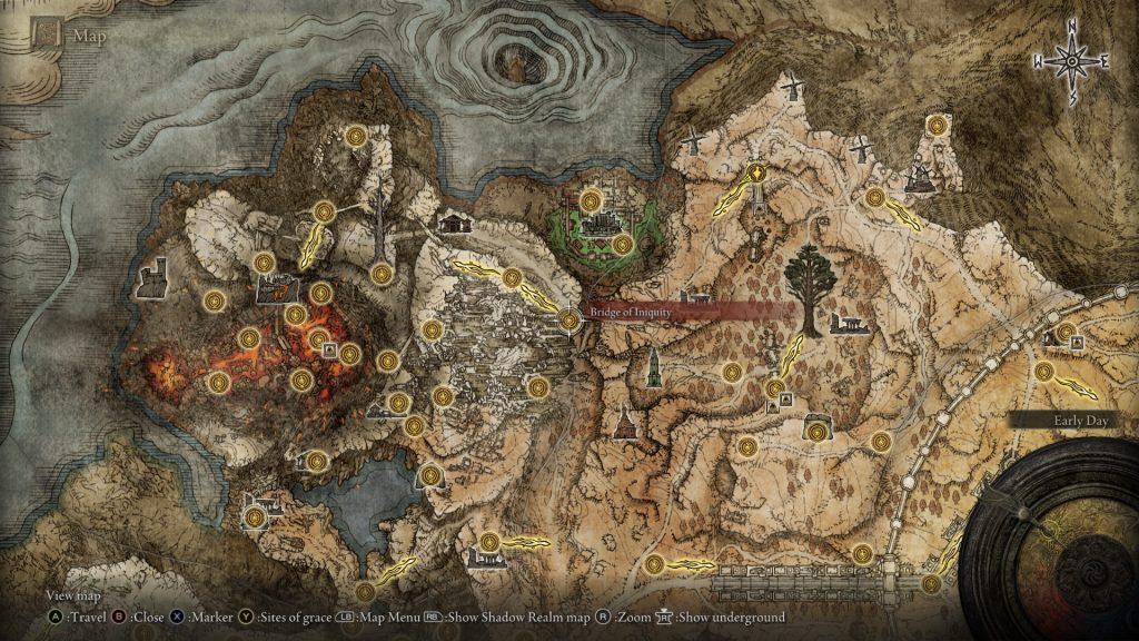 map location bridge of iniquity site of grace altus plateau elden ring