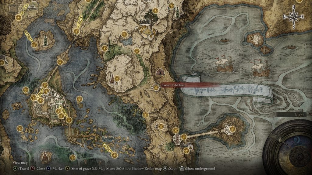 map location eastern tableland grave elden ring