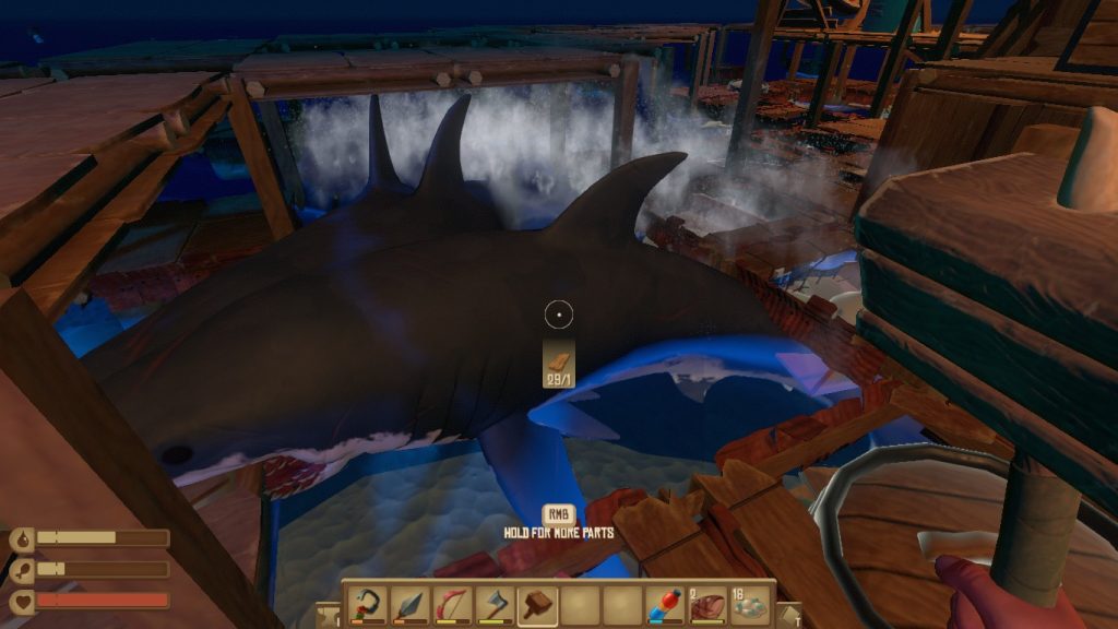 open world survival crafting games raft shark companion bruce