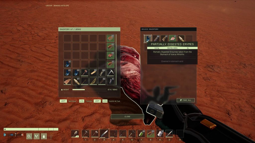 icarus flatline research mission walkthrough skinned antelope loot partially digested enzyme