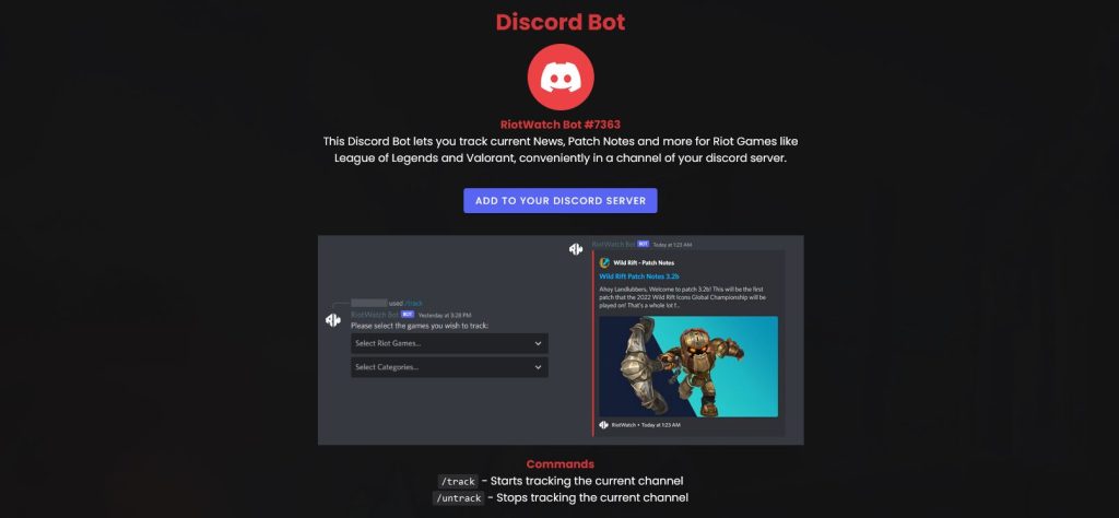 riotwatch discord bot league of legends valorant