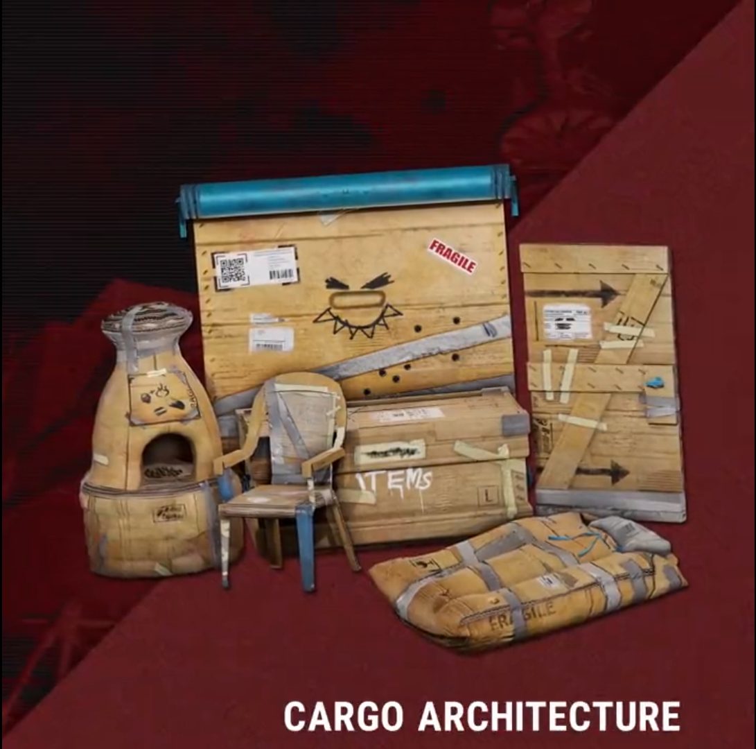 cargo architecture set rust console edition  Small box furncace chair garage door wooden door and seeping bag