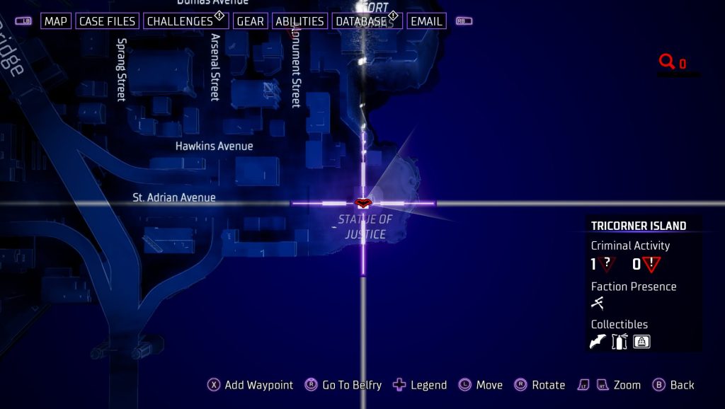 Gotham Knights Batarang Tricorner Island 4 χάρτης
