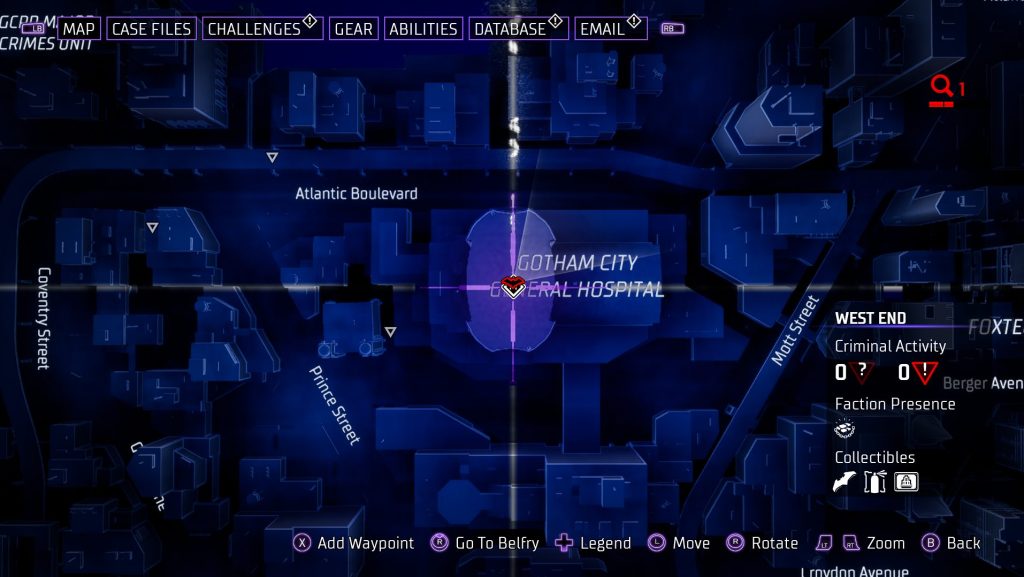 Gotham Knights Batarang West End 2 Χάρτης