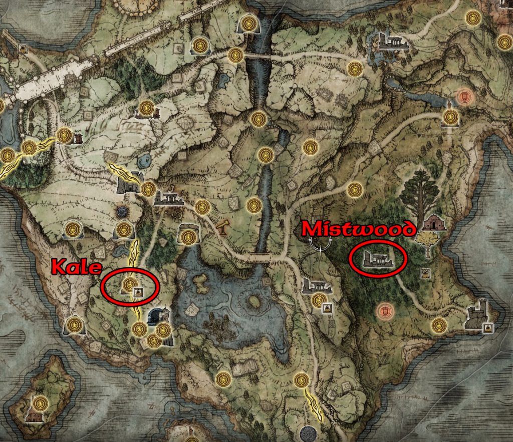 kale and mistwood ruin locations limgrave elden ring blaidd quest