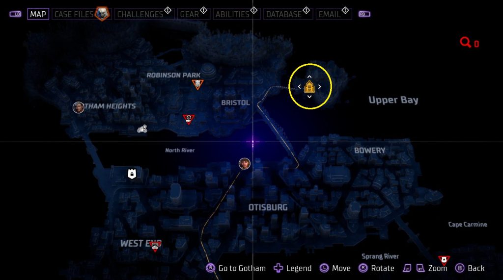 arkham asylum on map for mission 7.2 talia al ghul