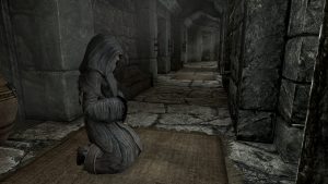 skyrim pacifist guide meditating title image