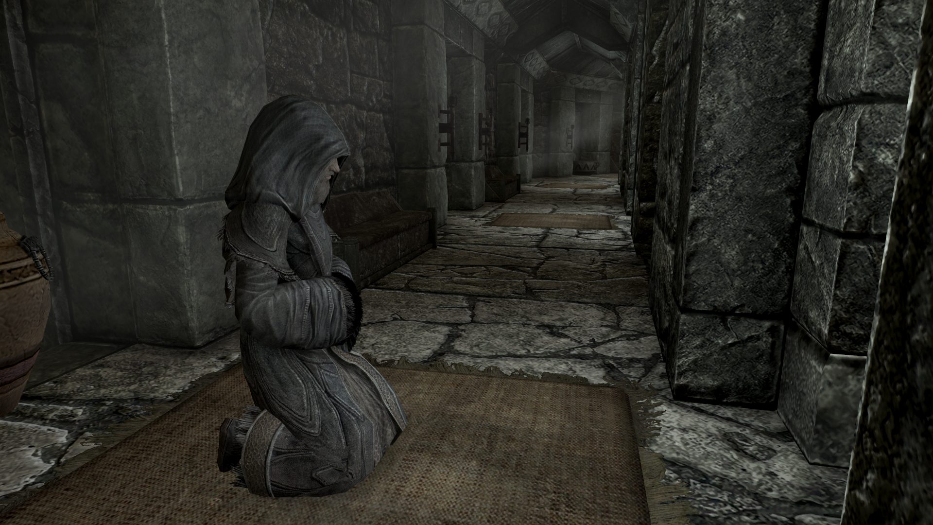 skyrim pacifist guide meditating title image