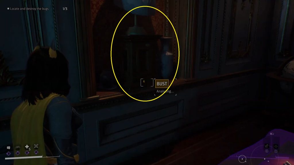 where to find the listening devices in penguins office 1 bust gotham knights