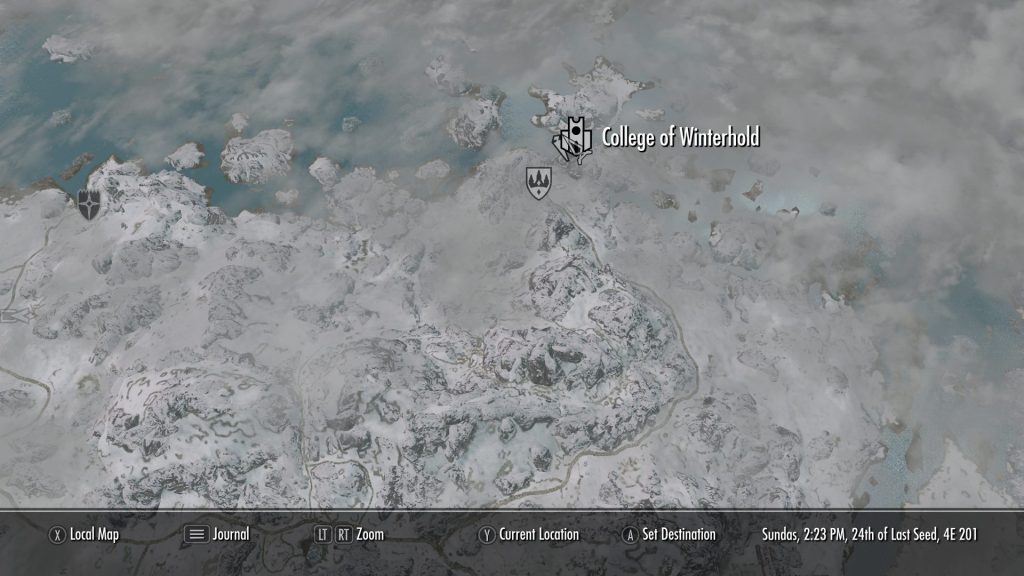 skyrim pacifist guide college of winterhold location 1