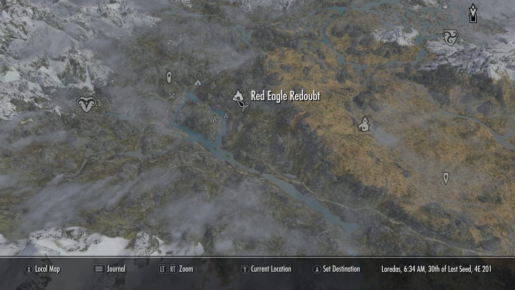 skyrim pacifist guide red eagle redoubt location
