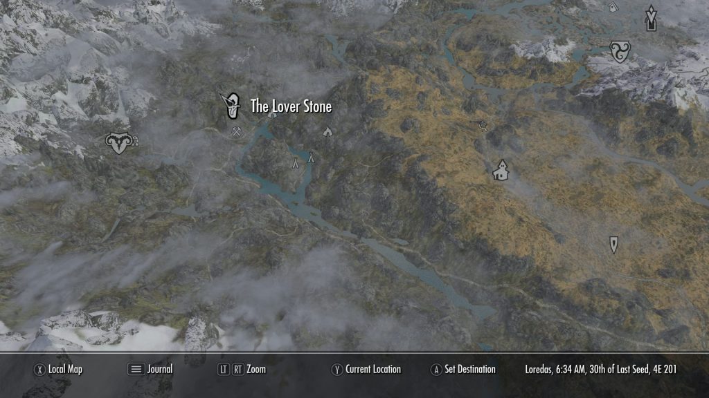 skyrim pacifist guide the lover stone location