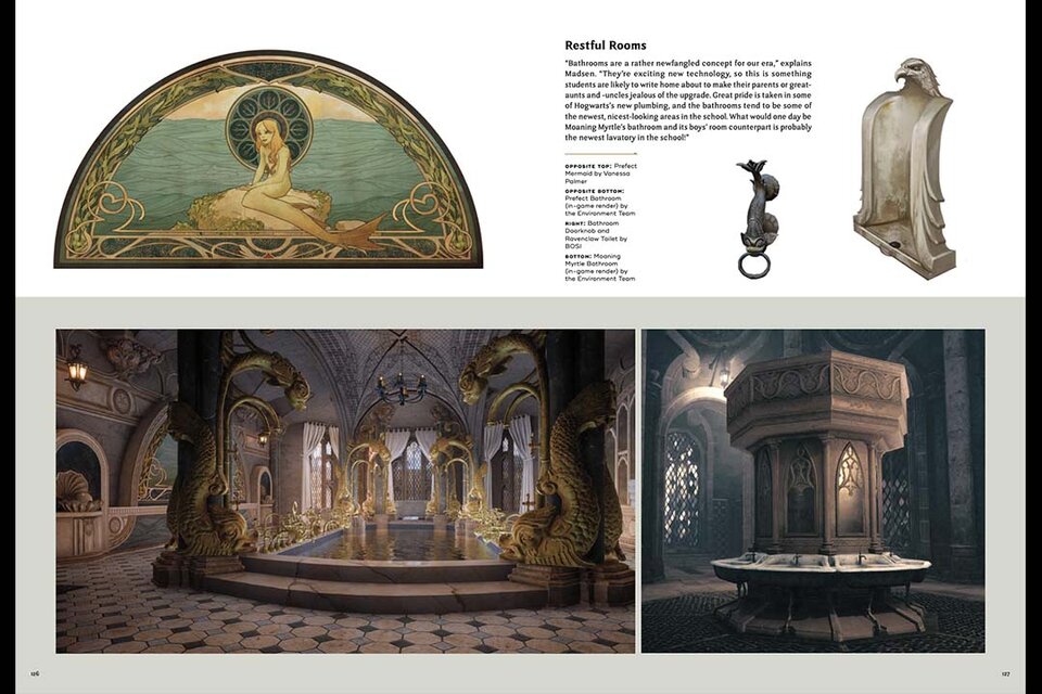 art and making of hogwarts legacy restrooms